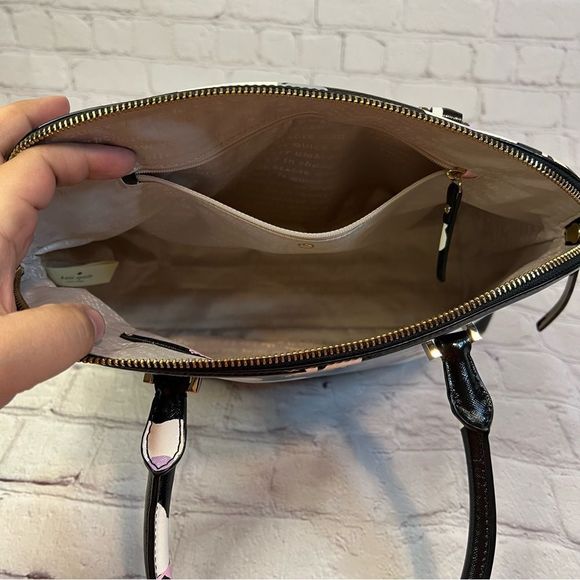 Kate Spade New York Medium Dome Satchel Purse Patterson Drive Black Floral - Picture 5 of 7